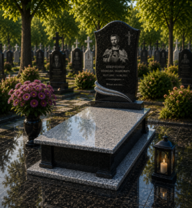Одинарний гранітний пам’ятник «Вічна Шана»