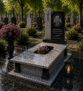 Одинарний гранітний пам’ятник «Шлях Віри»