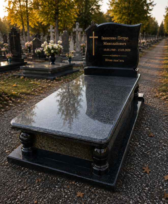 Одинарний гранітний пам’ятник «Вічний Спокій»