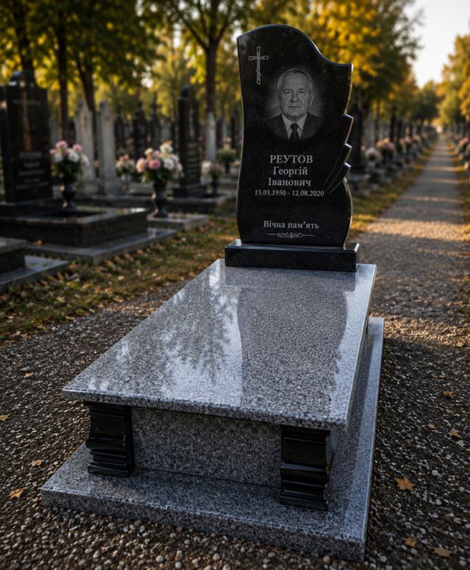 Одинарний гранітний пам’ятник «Відлуння Вічності»