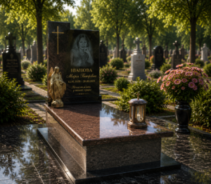 Одинарний гранітний пам’ятник «Вічне Світло»