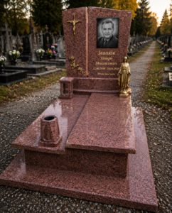 Одинарний гранітний пам’ятник «Світло Молитви»