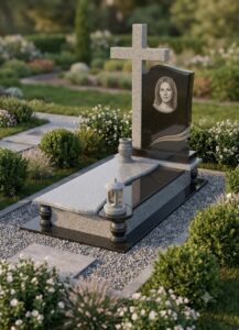 Одинарний гранітний пам’ятник «Світла Пам’ять»