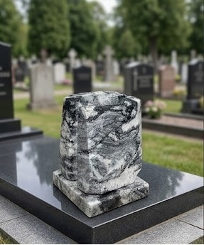 Ваза мармурова сіра з розводами